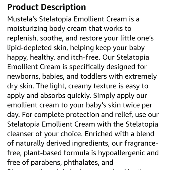 Mustela Stellatopia Emollient Cream 6.76 fl oz NIB - Picture 10 of 11